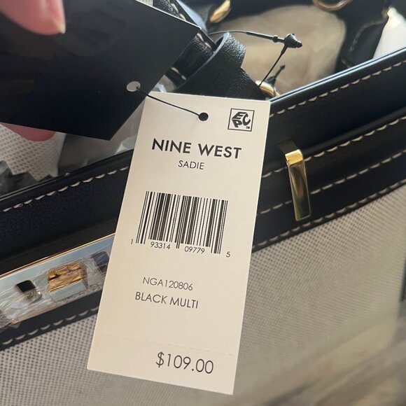 Nine West Black Multi Sadie Jet Set Satchel Bag - Picture 4 of 4